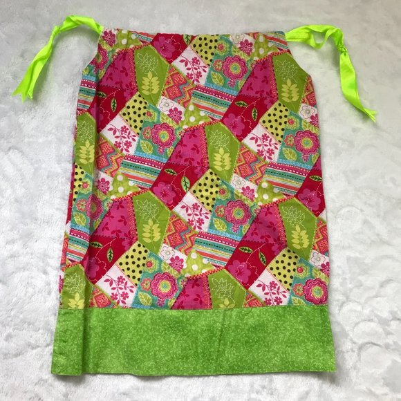 Handmade Patchwork Print Pillow Case Dress Adjustable Ribbon Straps Girls Size 4 - Picture 4 of 9